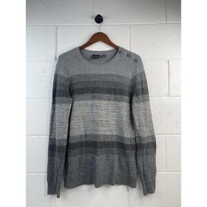 Armani Exchange Men's Sweater Knit Pull Over Gray Gradient Stripe Pattern Size M